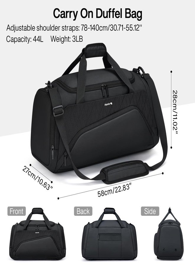 Hanke Carry On Luggage Airline Approved Duffle Bag for Travel, Multifunctional 3 In 1 Travel Duffel Bags for Traveling, 44L Weekender Overnight Gym Hiking Tote Bags for Men & Women.（Black） - Image 2
